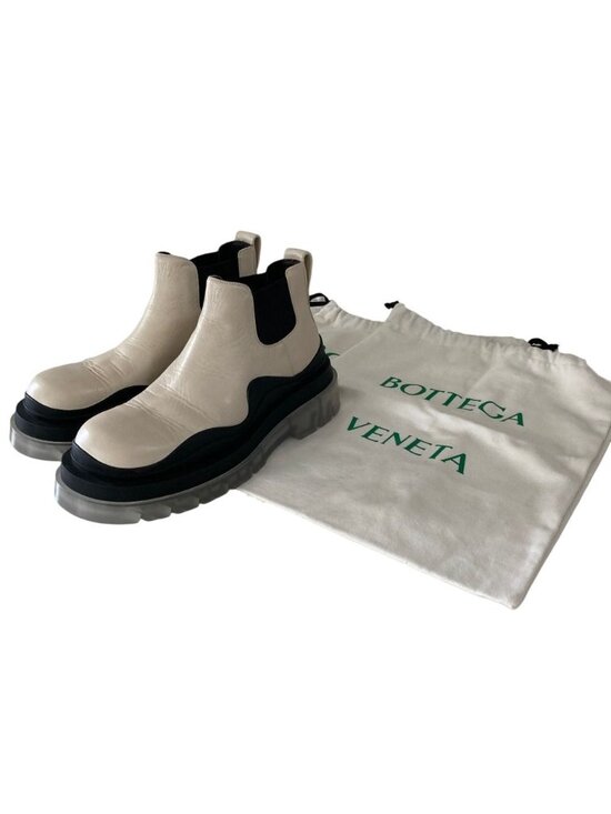 Bottega Veneta Tire Leather Side Gore Chelsea Boots 41 Ivory main image 7
